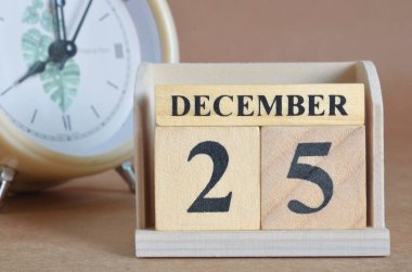 Aralık ayı ahşap takvim, planlama kavramı