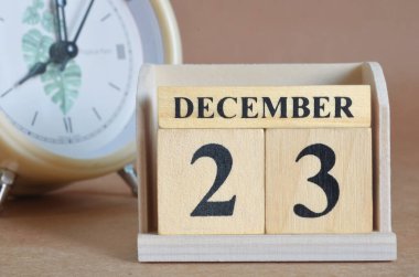 Aralık ayı ahşap takvim, planlama kavramı