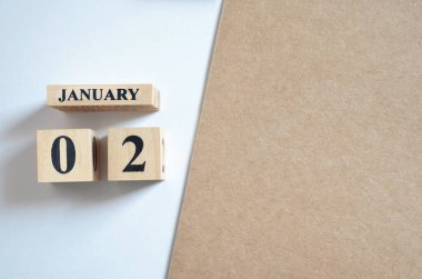 Ocak ayı ahşap takvim, planlama konsepti