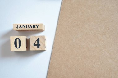 Ocak ayı ahşap takvim, planlama konsepti