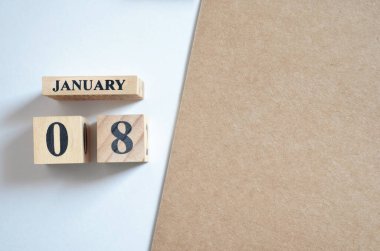 Ocak ayı ahşap takvim, planlama konsepti