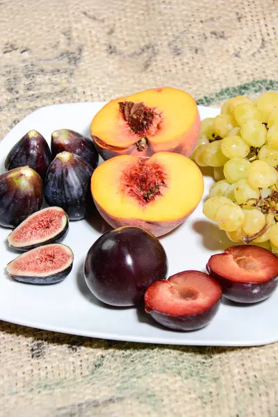 Vista Perto Frutas Frescas Saudáveis — Fotografia de Stock