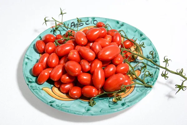 Vista Perto Tomates Orgânicos Maduros Frescos — Fotografia de Stock