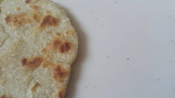 Närbild Traditionell Hembakat Bröd Som Kallas Jawar Roti Eller Bhakri — Stockfoto