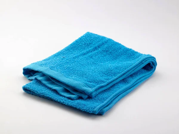 Blue Towel Isolated White Background — Stock Photo, Image