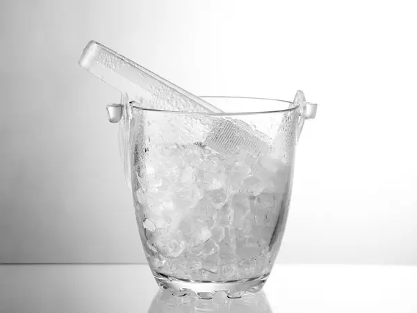 Glass Ice Bucket White Background — Stock Photo, Image