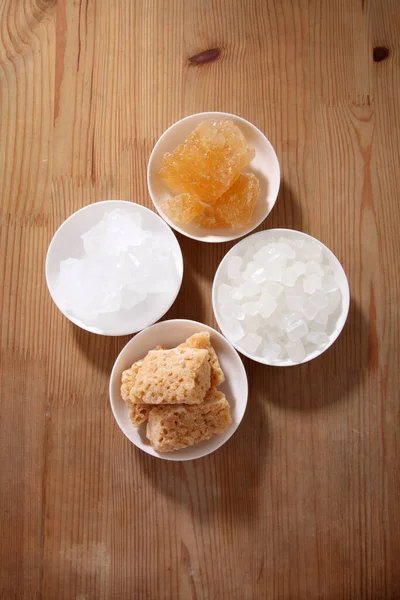 Different Sugar Types Bowls — Stock Photo, Image