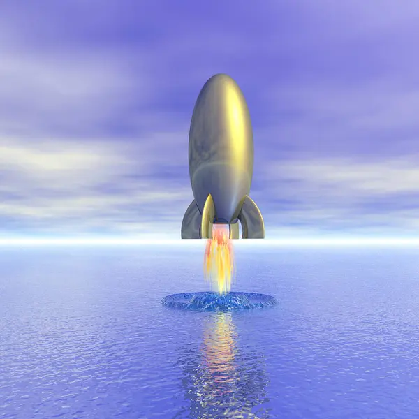 Retro Rocket Colorful Illustration — Stock Photo, Image