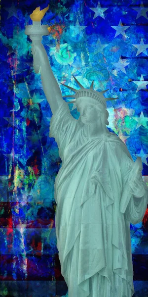 America Nyc Statue Colorful Image — Stock Photo, Image
