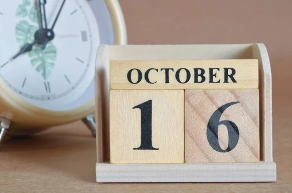Calendario Legno Con Mese Ottobre Concetto Pianificazione — Foto Stock