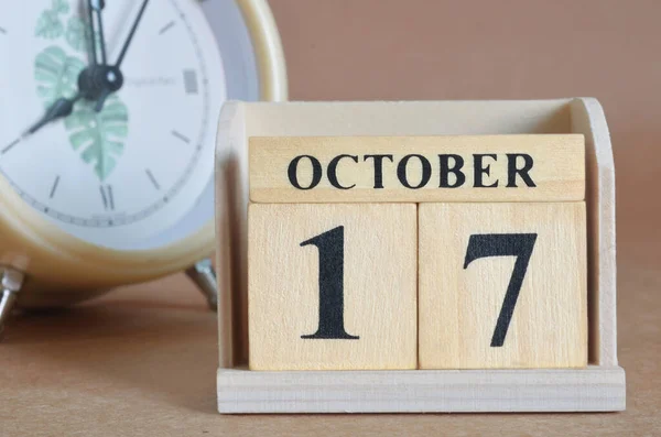 Träkalender Med Oktober Månad Planeringskoncept — Stockfoto