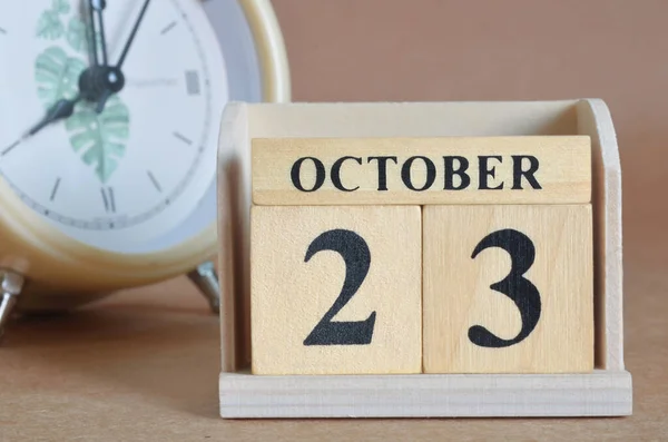Calendario Madera Con Mes Octubre Concepto Planificación — Foto de Stock