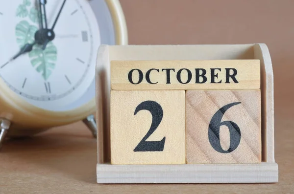 Wooden Calendar Date October — Foto de Stock