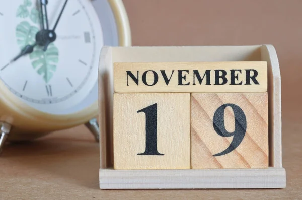 Calendario Madera Con Mes Noviembre Concepto Planificación — Foto de Stock