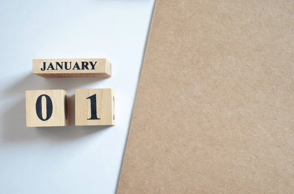 Ocak ayı ahşap takvim, planlama konsepti