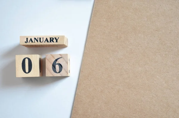 Ocak ayı ahşap takvim, planlama konsepti