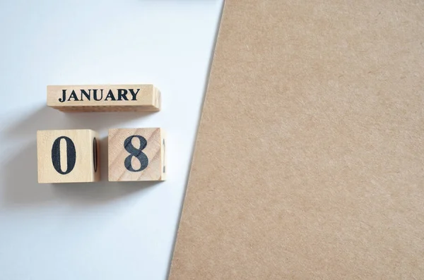 Ocak ayı ahşap takvim, planlama konsepti