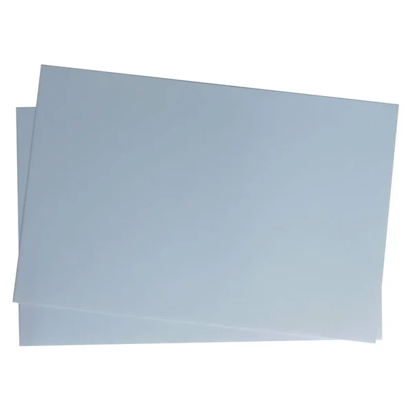 Két Lap Szürke Papír Fehér Hátterben Textúra Vagy Háttér — Stock Fotó