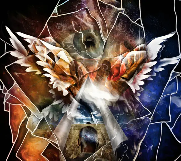 Holy Wings Illustrazione Creativa Concettuale — Foto Stock