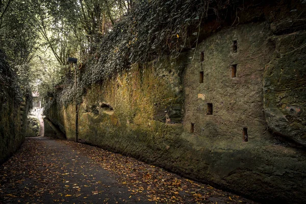 Záhadné Jeskyně Sklepy Skalní Sklepy Überlingenu Bodamském Jezeře — Stock fotografie