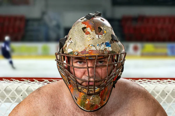 Hockey Goalie Mask Goalkeeper Old Hockey Mask — Stock Photo, Image