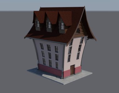 karikatür cadı evi, 3D görüntüleme