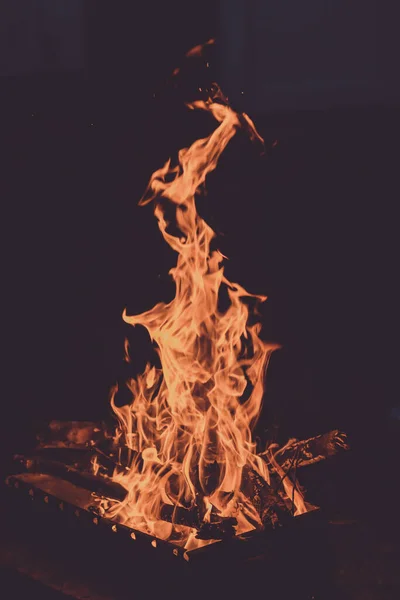 Φωτιά Και Φλόγες Προβολή Φόντου — Φωτογραφία Αρχείου