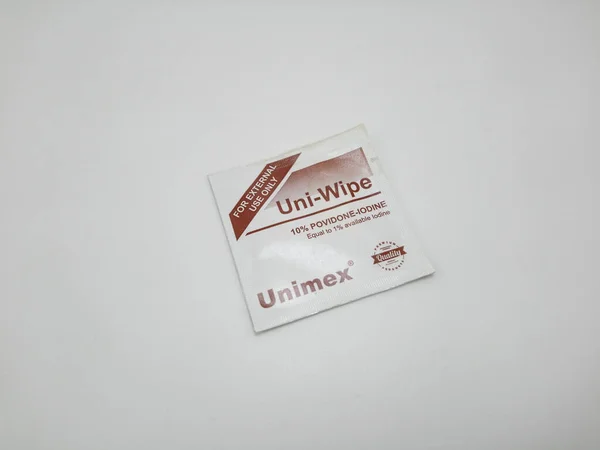 Unimex Uni Limpar Toalhetes Álcool Iodo Povidona Manila — Fotografia de Stock