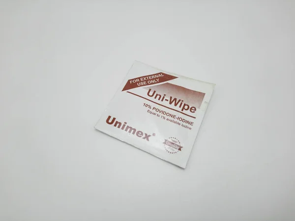 Unimex Uni Wipe Povidone Salviette Alcoliche Iodate Manila — Foto Stock