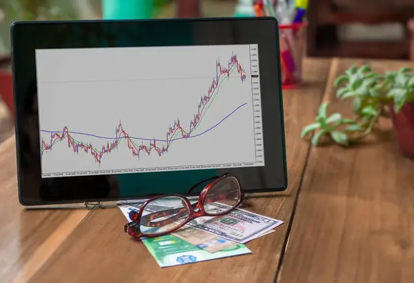 Analyzing Financial Markets Background View — Stock Photo, Image