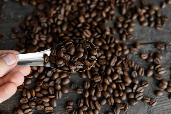 アラビカローストコーヒー豆カフェインの茶色の種 — ストック写真