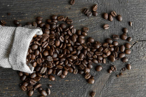 Arabica Rostade Kaffebönor Koffeinbruna Frön — Stockfoto