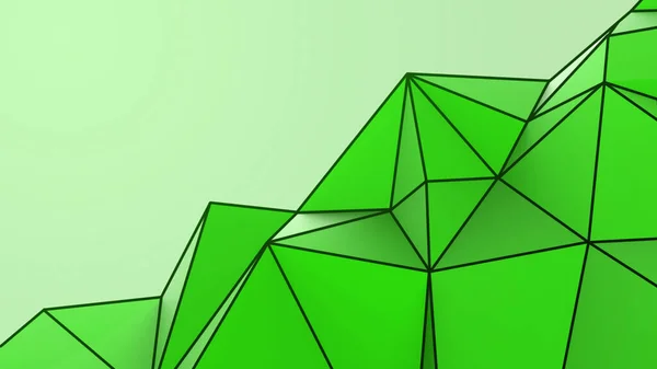 绿色抽象的现代水晶背景 用于壁纸的多边形 三角形图案 说明低聚聚 多边形设计 未来主义 网络概念 — 图库照片