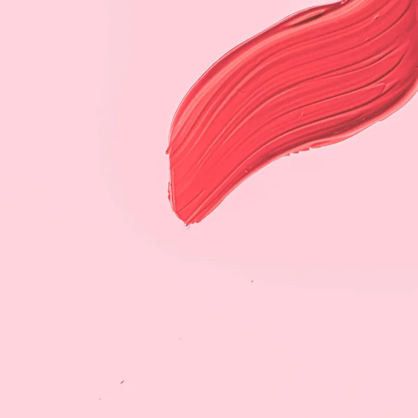 Red Brush Stroke Makeup Smudge Closeup Beauty Cosmetics — Stock Photo, Image