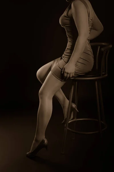 Tiro Sensual Una Mujer Ropa Interior — Foto de Stock