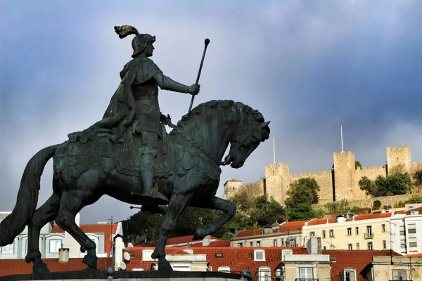 Άγαλμα Ιππικού Του Joao Της Πορτογαλίας Στη Λισαβόνα — Φωτογραφία Αρχείου