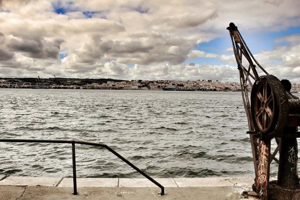 Panoramic Lisbon City Almada Docks — ストック写真