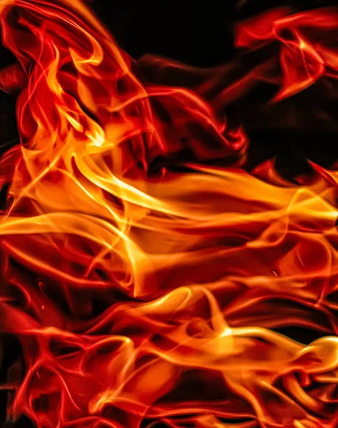 Red fire flames as nature element and abstract background
