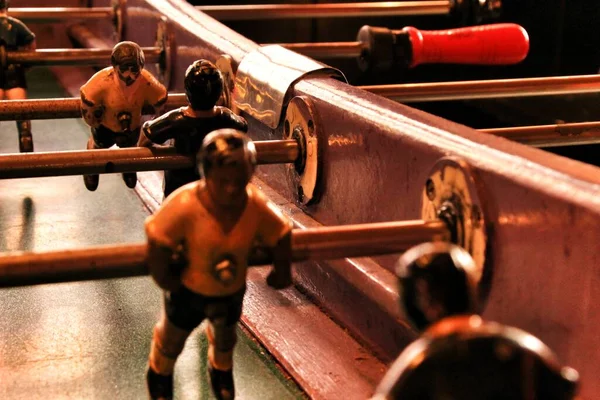 Old Foosball Table Close — Stock Photo, Image