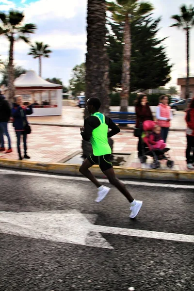Santa Pola Spanje Januari 2019 Lopers Halve Marathon Van Het — Stockfoto