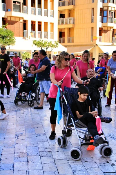 Mensen Die Deelnemen Aan Activiteiten Voor Werelddag Van Hersenverlamming — Stockfoto
