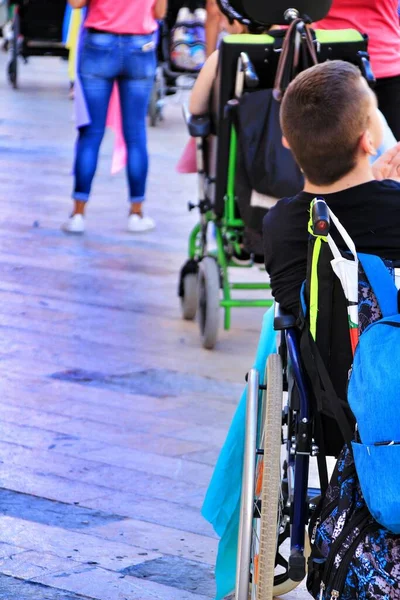 Persone Che Partecipano Attività Giornata Mondiale Della Paralisi Cerebrale — Foto Stock