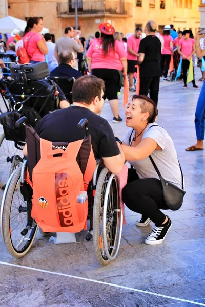 Pessoas Que Participam Atividades Para Dia Mundial Paralisia Cerebral — Fotografia de Stock