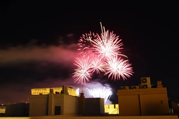 Fireworks Elche Festival Night Sky Explosion — Stock Photo, Image