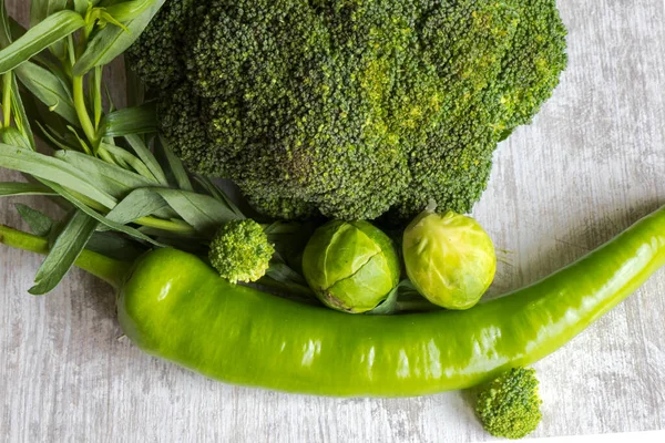 Groenten Tafel Broccoli Paprika — Stockfoto