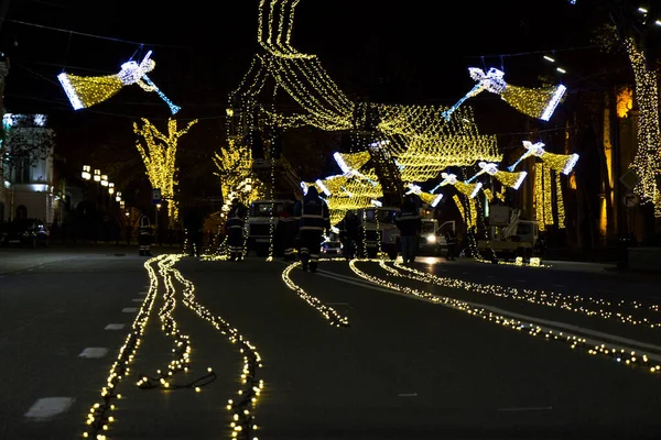Gürcistan Tiflis Şehrinde Noel Işıkları — Stok fotoğraf