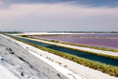 Aigues Mortes manzaralı, Occitania bölgesi, güney Fransa 
