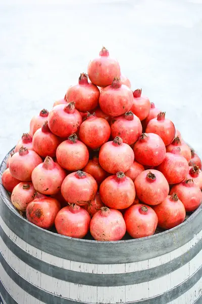 Pomegranates Pile Isolated White — Stock Photo, Image