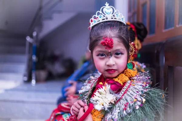 尼泊尔的儿童仪式 — 图库照片