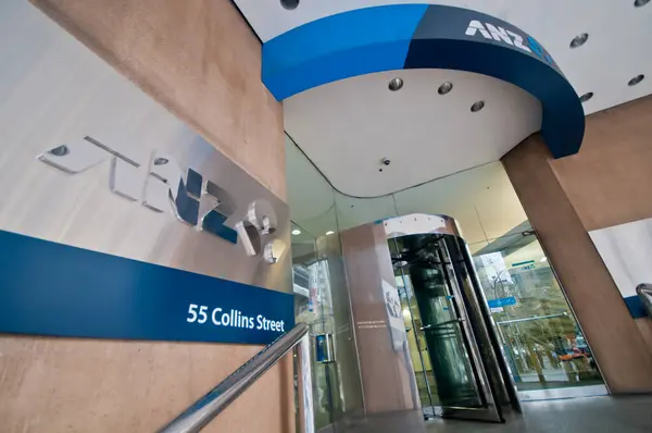 Melbourne Rakousko Června 2018 Pobočka Anz Bank Adrese Collins Street — Stock fotografie